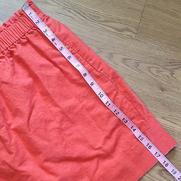 J. Crew Coral Salmon 55% Linen Blend Knee Length Mini Skirt Womens Size 10 - Picture 7 of 13